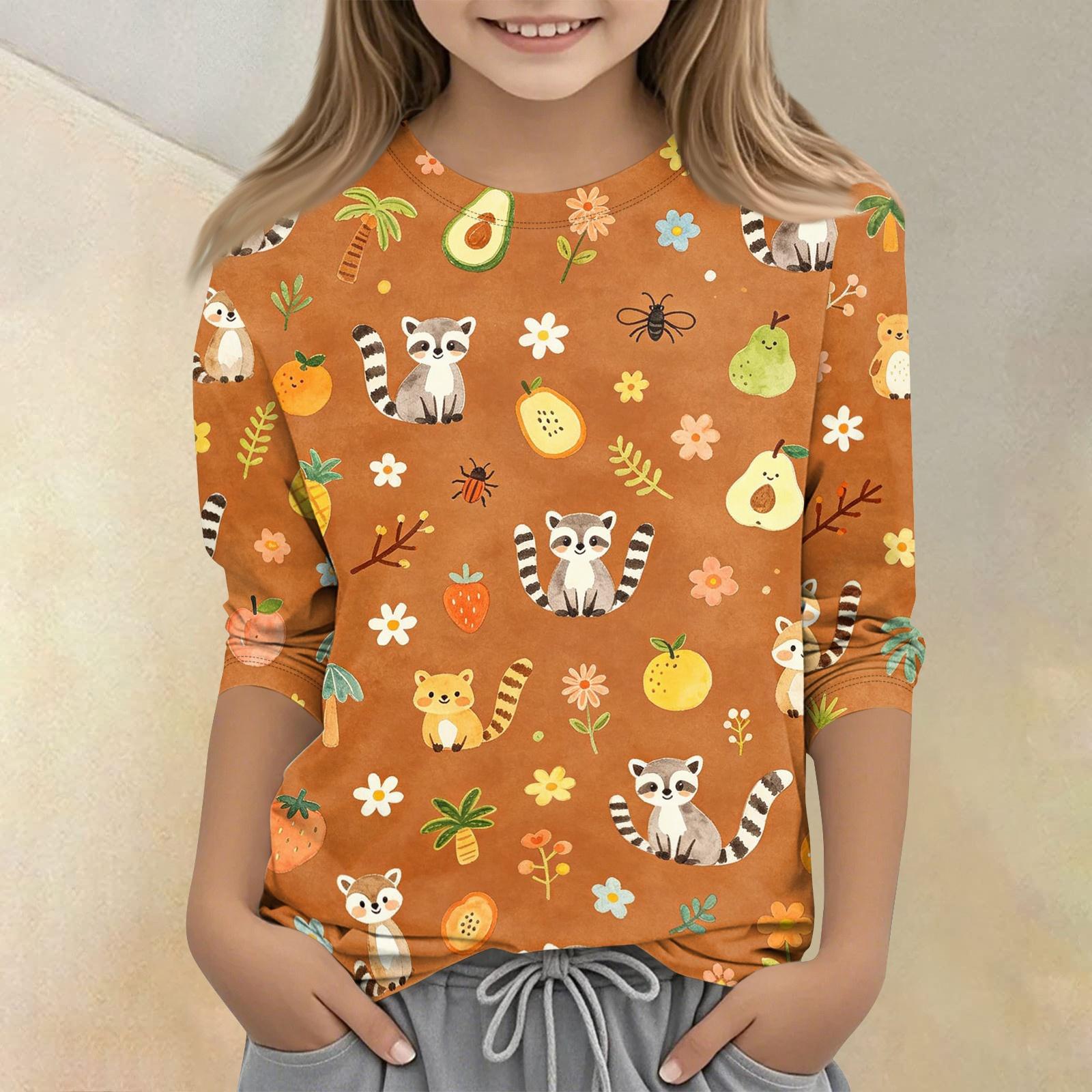 Kids Animal Print Crew Neck Three Quarter Sleeve Casual T Shirt Soft Comfortable Fabric Lightweight Design Suitable for Everyday Wear 110 шафрановий
Kids Animal Print Crew Neck Three Quarter Sleeve Casual T Shirt Soft Comfortable Fabric Lightweight Design Suitable for Everyday Wear 110 шафрановий
