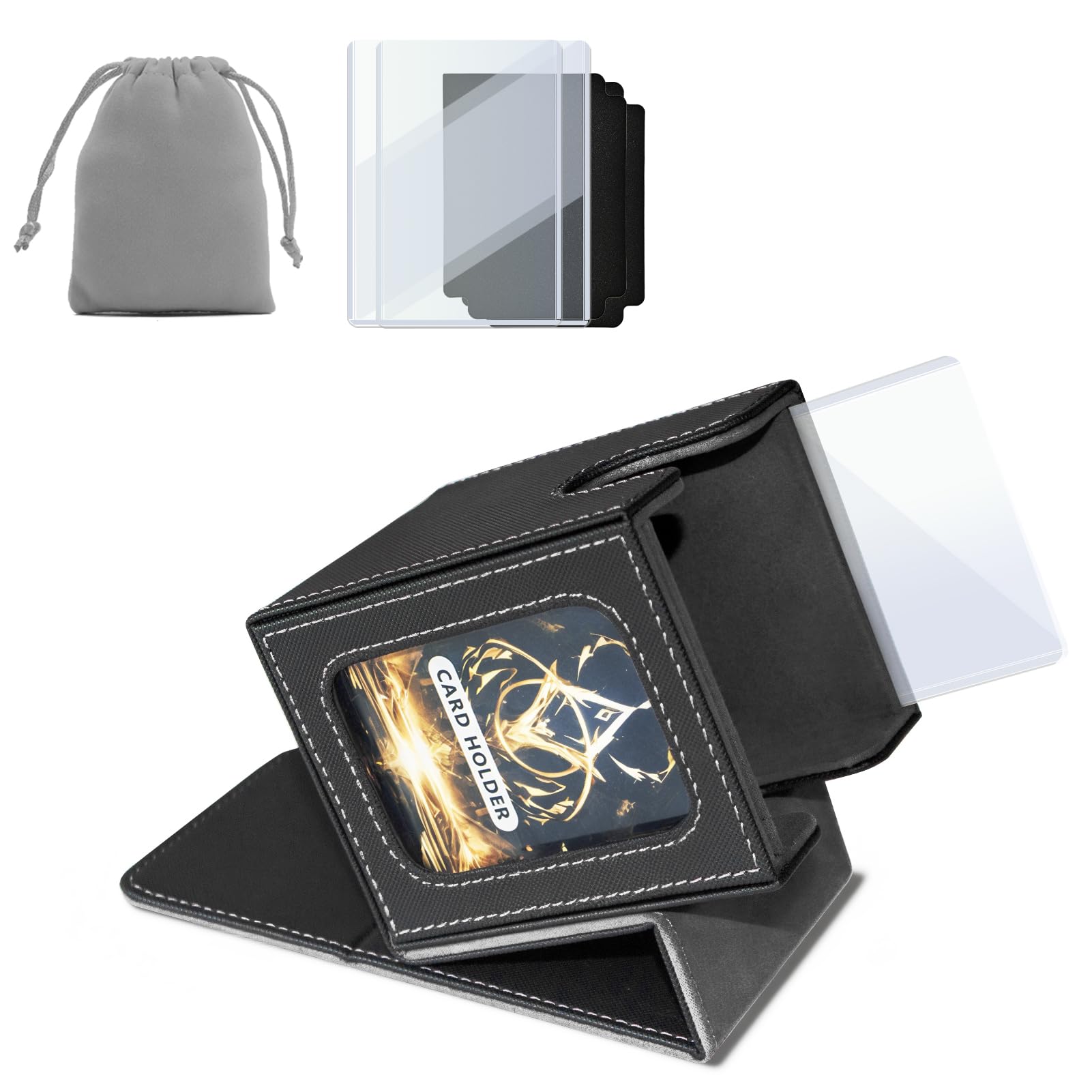 Domstar Deck Card Case for Trading with Double Card Display Waterproof Holds 100 Includes Two Two Card and One Dice Compatible with Duel and More and
Domstar Deck Card Case for Trading with Double Card Display Waterproof Holds 100 Includes Two Two Card and One Dice Compatible with Duel and More and