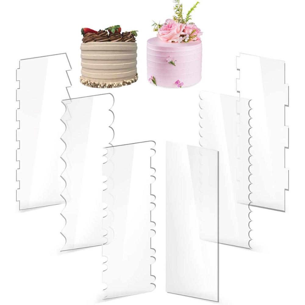 Transparent Pastry Cutter Acrylic Contour Comb Edge Smoother Cake Scraper Cake Decorating Tool 6Pcs/set
Transparent Pastry Cutter Acrylic Contour Comb Edge Smoother Cake Scraper Cake Decorating Tool 6Pcs/set