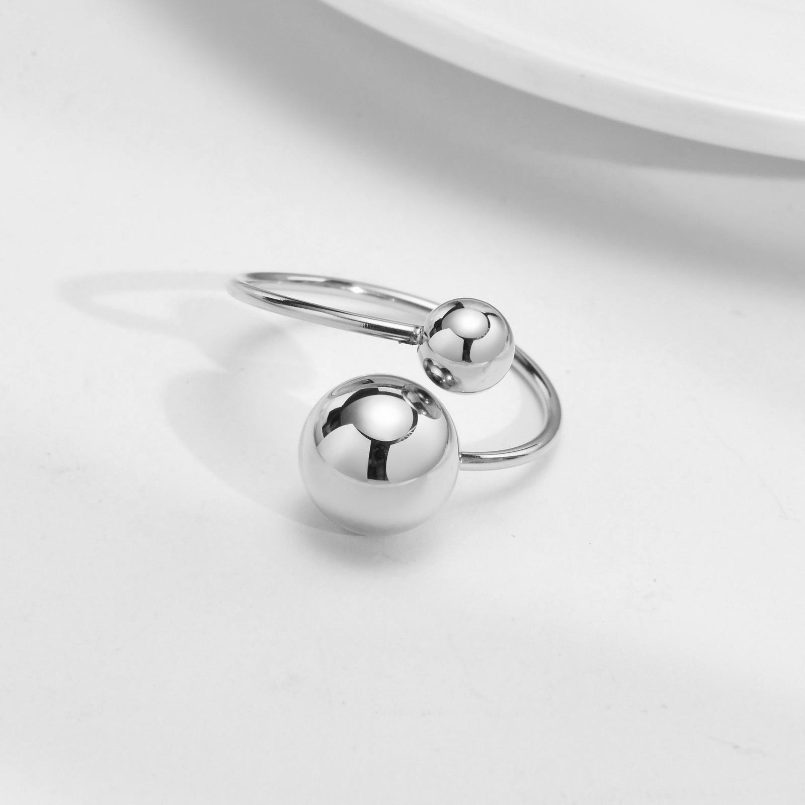 Double Ball Anillo No Fade Stainless Steel Adjustable Open Spheres Wrap Around Ring For Women Asymmetrical Zircon Accessory
Double Ball Anillo No Fade Stainless Steel Adjustable Open Spheres Wrap Around Ring For Women Asymmetrical Zircon Accessory