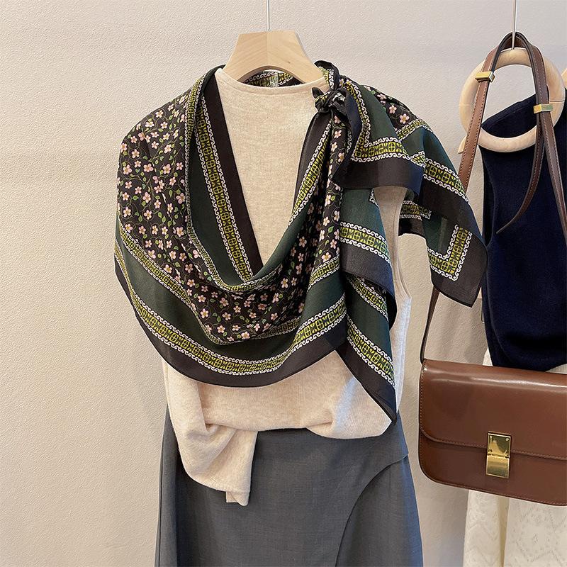 Temperament Floral Double Crepe Silk! Mulberry Silk Silk Scarf Women S Spring Summer Korean Version Versatile Long Scarf Decorative Scarf 35-150
Temperament Floral Double Crepe Silk! Mulberry Silk Silk Scarf Women S Spring Summer Korean Version Versatile Long Scarf Decorative Scarf 35-150