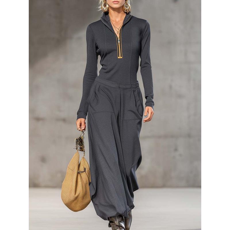 2025 Women s Hooded Zipper Top & Wide-Leg Pants Set - European & American Style L темно-серого
2025 Women s Hooded Zipper Top & Wide-Leg Pants Set - European & American Style L темно-серого