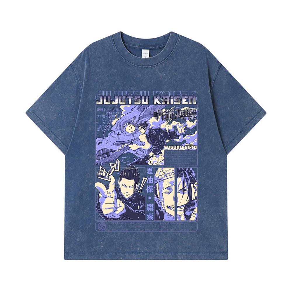 275 GSM Washed T-shirts 100% Cotton Jujutsu Kaisen V13 Geto Print Unisex Heavy Cotton T Shirt 2XL королівський синій колір
275 GSM Washed T-shirts 100% Cotton Jujutsu Kaisen V13 Geto Print Unisex Heavy Cotton T Shirt 2XL королівський синій колір