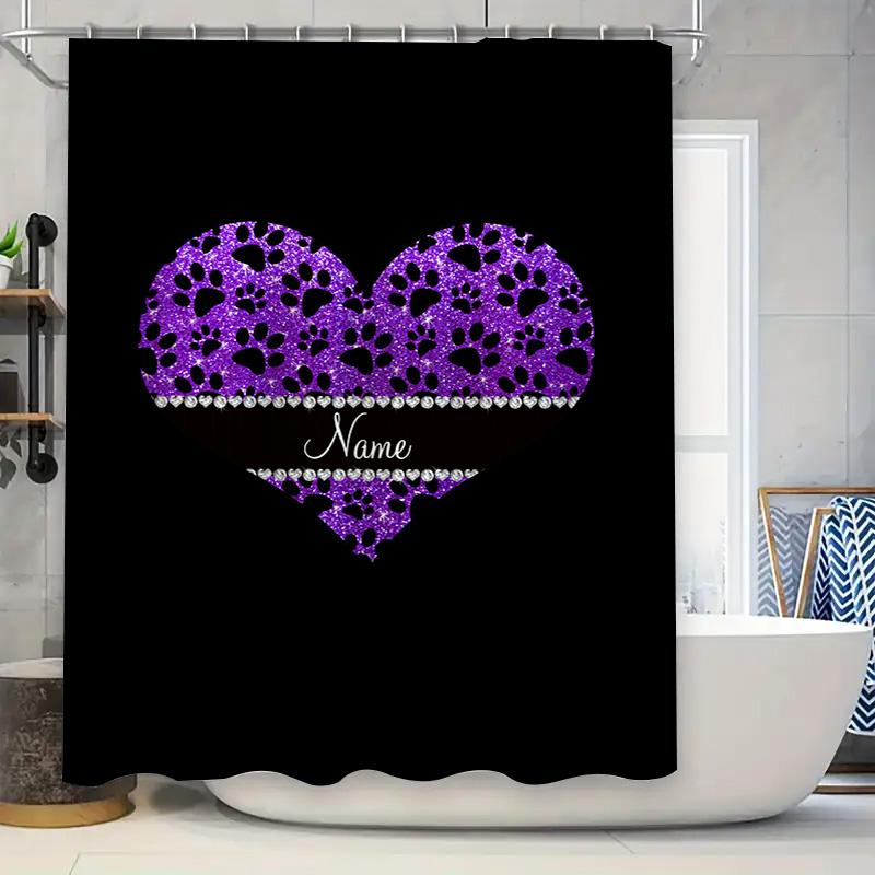 Purple Heart Shower Curtain Customizable With Name For Bathroom Decor Home Accessories Modern Floral Design W60H190(CM)-1 Pcs
Purple Heart Shower Curtain Customizable With Name For Bathroom Decor Home Accessories Modern Floral Design W60H190(CM)-1 Pcs