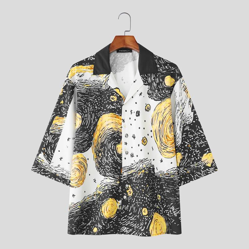 INCERUN Men Lapel Neck Short Sleeve Abstract Print Casual Loose Shirts 4XL
INCERUN Men Lapel Neck Short Sleeve Abstract Print Casual Loose Shirts 4XL