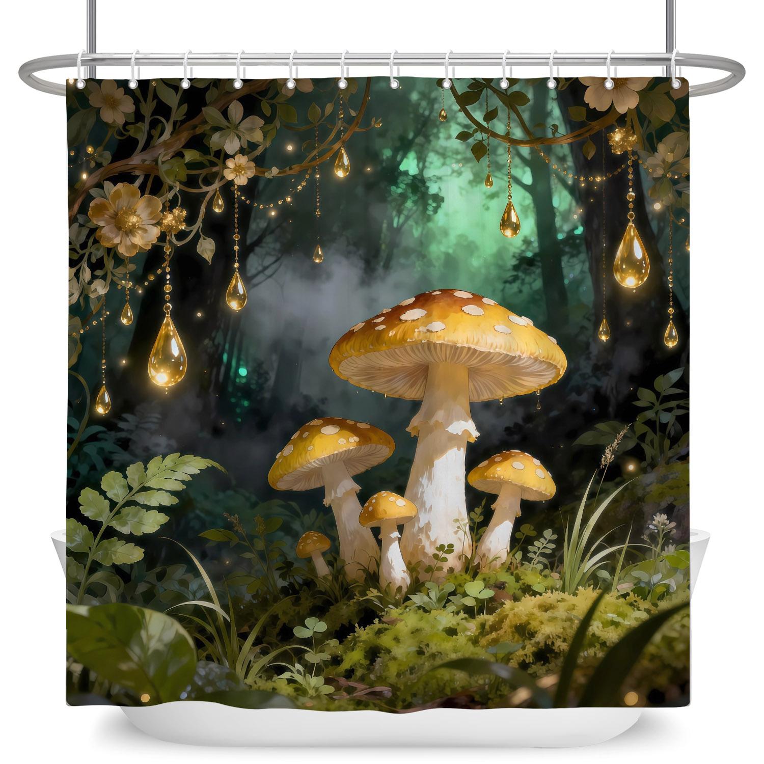 Mystical Enchanted Forest Shower Curtain Mushroom Wildflower Waterproof Bath Curtain For Bathroom Decor Polyester With Hookss W60H190(CM)-1 Pcs
Mystical Enchanted Forest Shower Curtain Mushroom Wildflower Waterproof Bath Curtain For Bathroom Decor Polyester With Hookss W60H190(CM)-1 Pcs