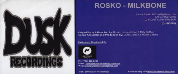 12inch Record ROSKO - Milkbone DUSK002 Dusk Recordings 2006 US Dance & Electronica Used
12inch Record ROSKO - Milkbone DUSK002 Dusk Recordings 2006 US Dance & Electronica Used