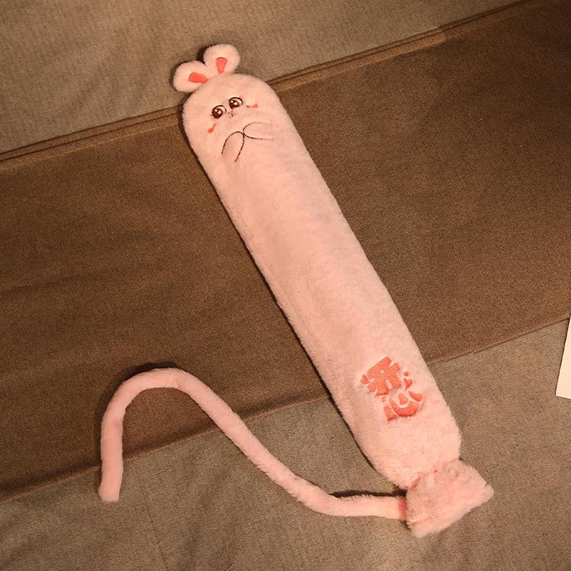 Милая мультяшная грелка и длинная подушка для комфорта зимой для девочек и беременных женщин Large (approx. 1.5L water)