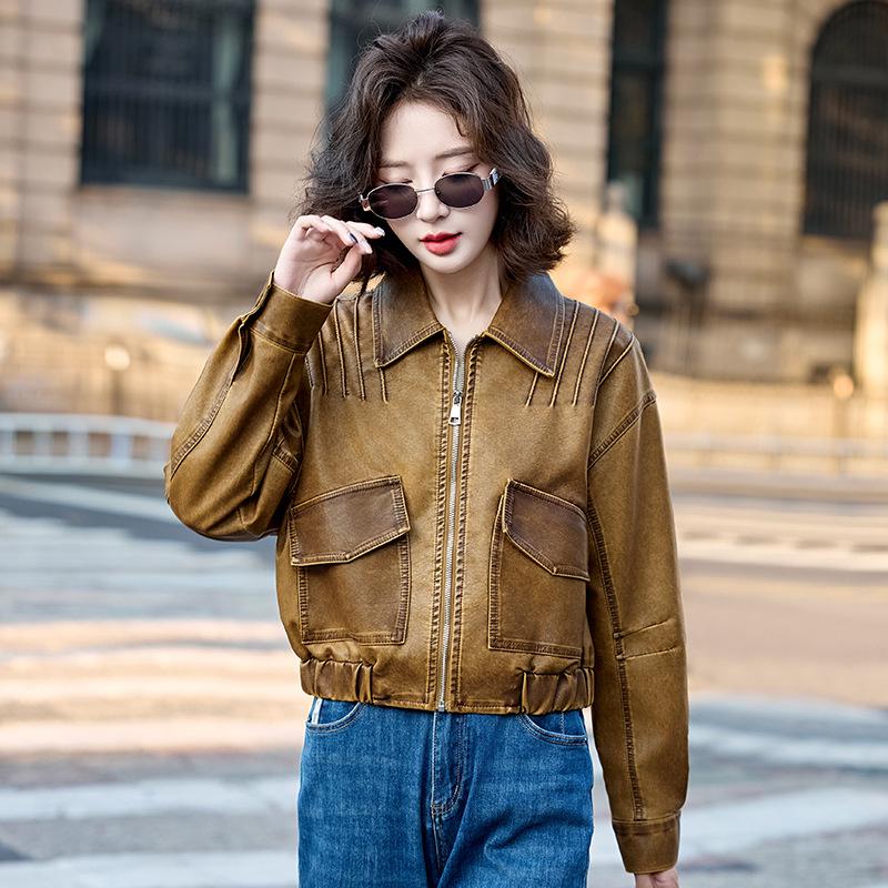 2024 Autumn Vintage PU Leather Short Lapel Jacket - Versatile & Casual L (120-140 jin) сірий
2024 Autumn Vintage PU Leather Short Lapel Jacket - Versatile & Casual L (120-140 jin) сірий