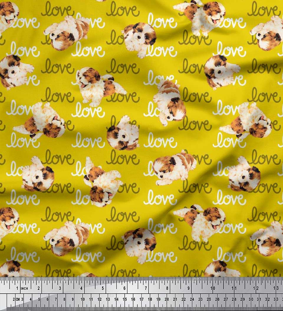 Тканина Soimoi Japan Crepe Satin Love Text & Puppies Dog Decor Fabric Printed meter 42 Inch 42 Inch Wide - Poly Crepe жовтий
Тканина Soimoi Japan Crepe Satin Love Text & Puppies Dog Decor Fabric Printed meter 42 Inch 42 Inch Wide - Poly Crepe жовтий