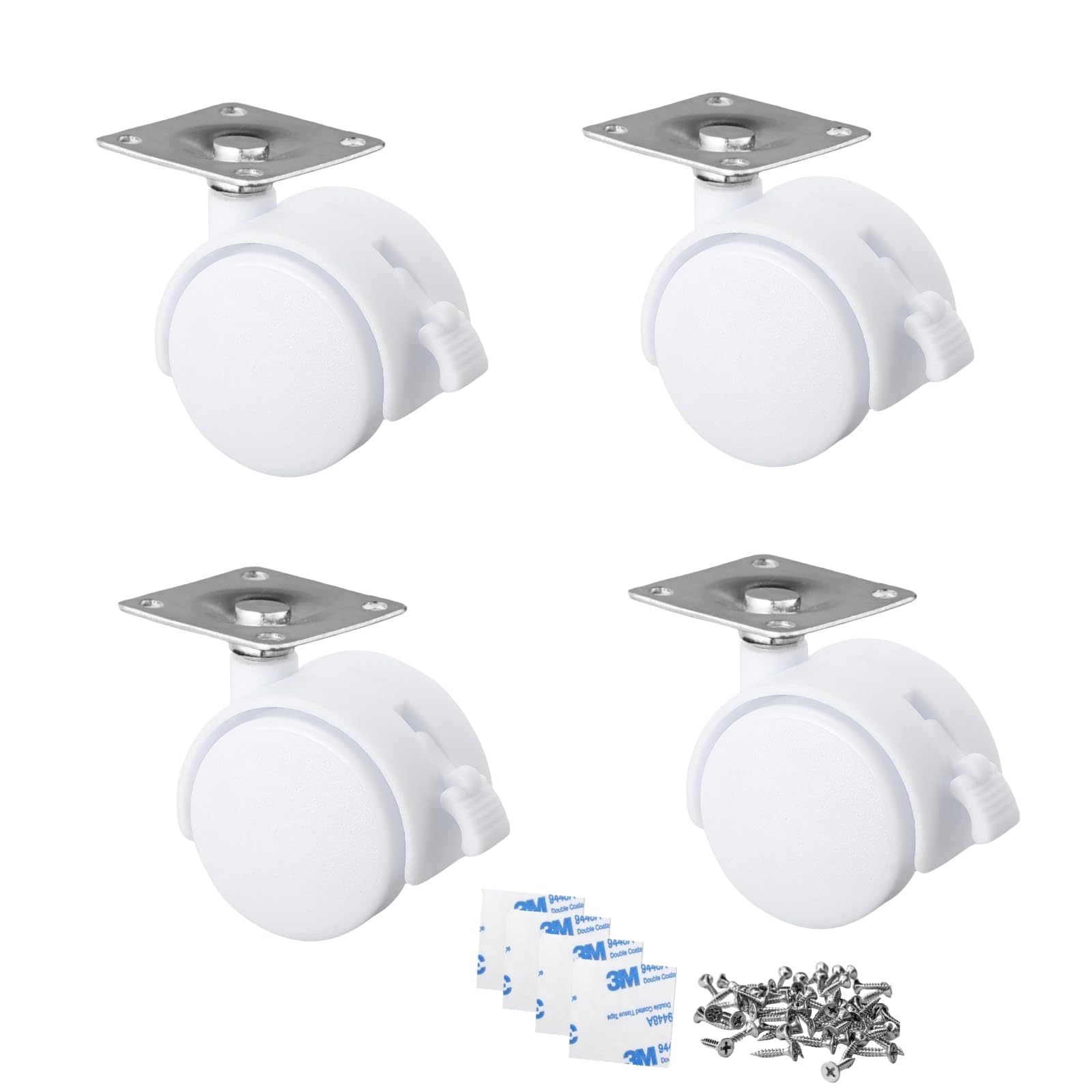 Casters with Includes Strong Tape Screws Replacement Wheel Kit for DIY Furniture Adhesive Casters Suitable for and Other Floor Surfaces Stick-on (All
Casters with Includes Strong Tape Screws Replacement Wheel Kit for DIY Furniture Adhesive Casters Suitable for and Other Floor Surfaces Stick-on (All
