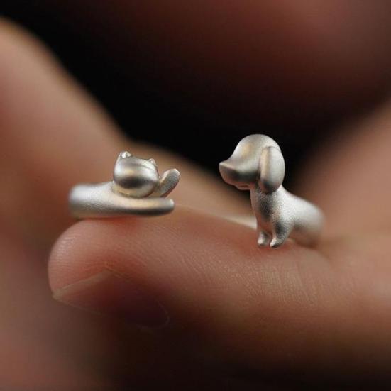 Cat And Dog Ring Adjustable Alloy Open Ring Pet Memorial Ring Cat Dog Paw Hug Ring Jewelry Gift for Pet Lovers срібний
Cat And Dog Ring Adjustable Alloy Open Ring Pet Memorial Ring Cat Dog Paw Hug Ring Jewelry Gift for Pet Lovers срібний