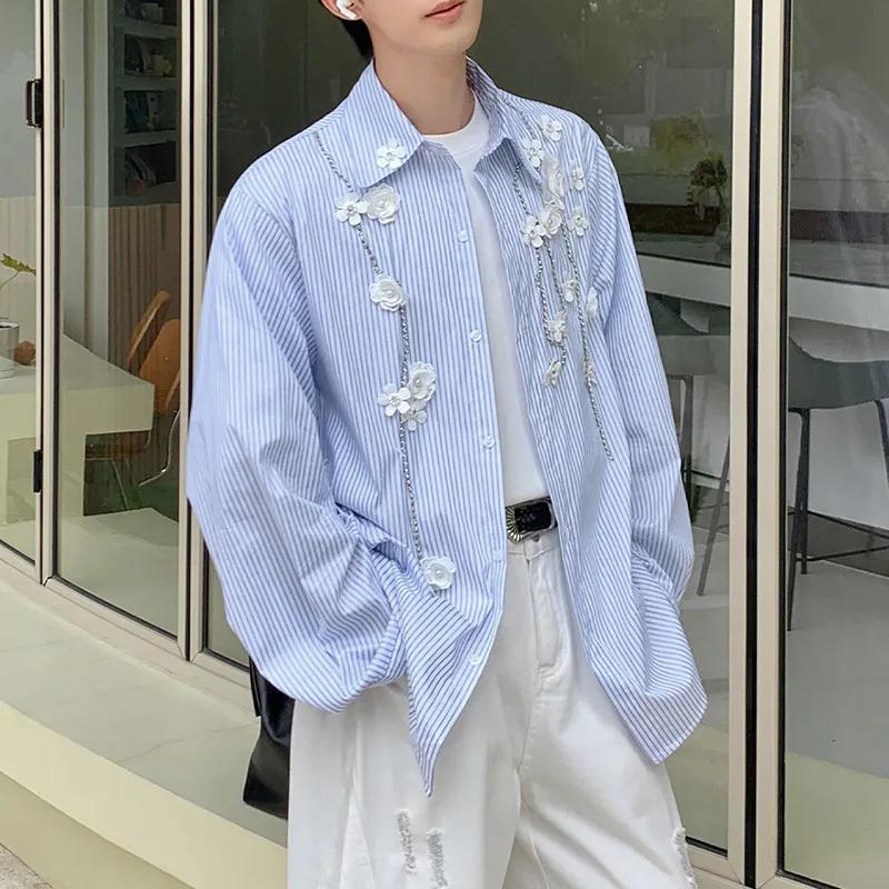 New Spring Summer Mens Trendy Casual Versatile Striped Long Sleeve Lapel Shirt with Designed 3D Small Flowers Niche Blue L синій
New Spring Summer Mens Trendy Casual Versatile Striped Long Sleeve Lapel Shirt with Designed 3D Small Flowers Niche Blue L синій