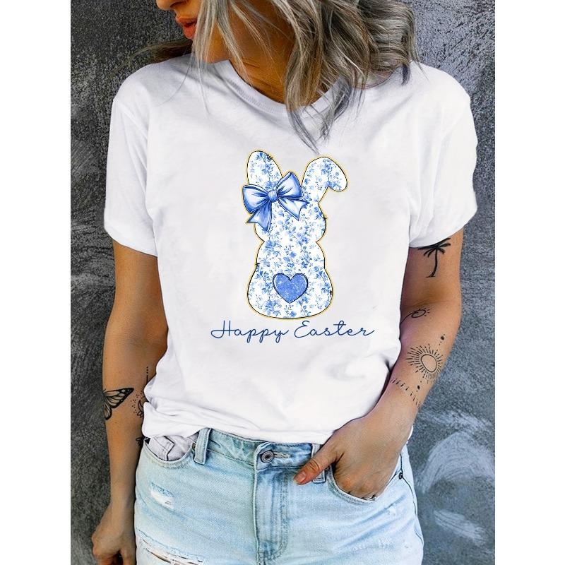 Women Blue Floral Chinoiserie Bunny Print T-Shirt Crew Neck Short Sleeve Spring Summer Casual Top 4XL білий
Women Blue Floral Chinoiserie Bunny Print T-Shirt Crew Neck Short Sleeve Spring Summer Casual Top 4XL білий