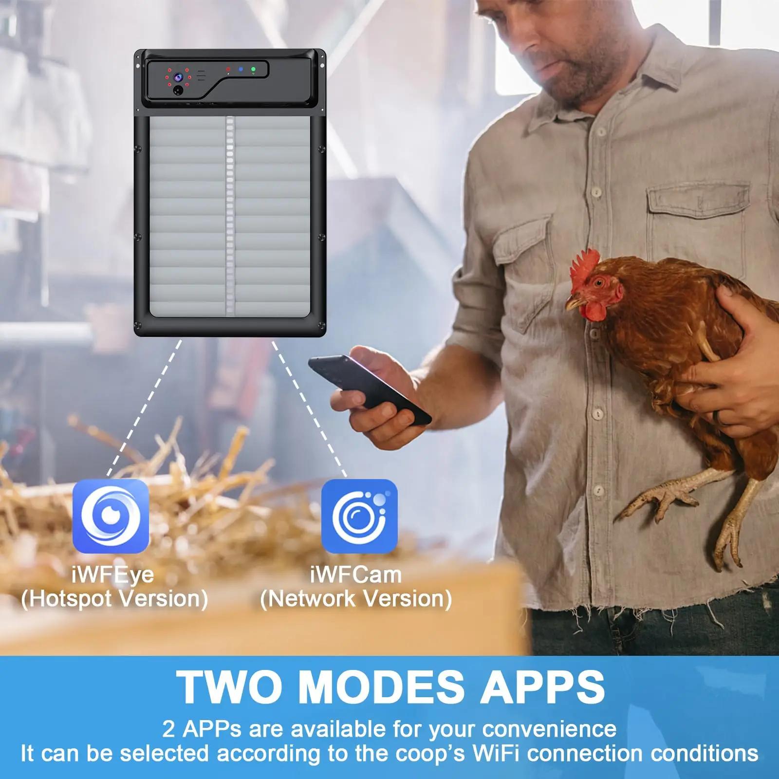 Automatic Chicken Coop Door with Camera Battery Solar Powered App Timer Remote Control, WiFi Monitor LCD Large Screen Coop Door
Automatic Chicken Coop Door with Camera Battery Solar Powered App Timer Remote Control, WiFi Monitor LCD Large Screen Coop Door