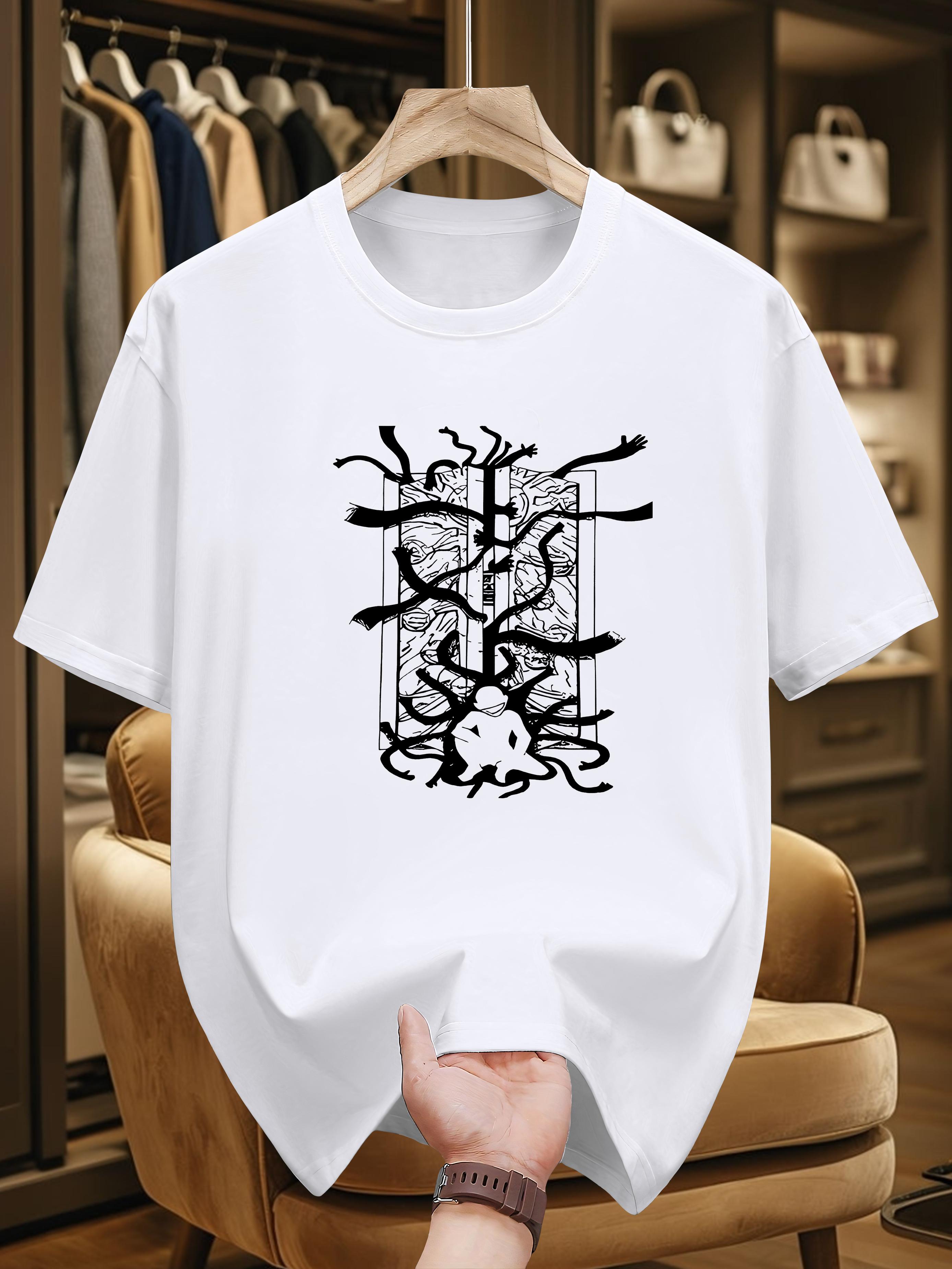 200g 100% Cotton Short Sleeve T-shirt with White Tree Branch Print - Navy Blue Casual Summer Tee XXXL
200g 100% Cotton Short Sleeve T-shirt with White Tree Branch Print - Navy Blue Casual Summer Tee XXXL