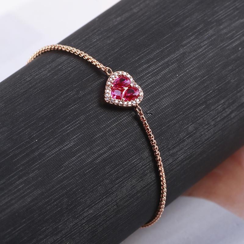 European And American Jewelry Wholesale Cute Sweet Love Zircon Heart-Shaped Pull Bean Adjustable Peach Heart Bracelet Bracelet
European And American Jewelry Wholesale Cute Sweet Love Zircon Heart-Shaped Pull Bean Adjustable Peach Heart Bracelet Bracelet
