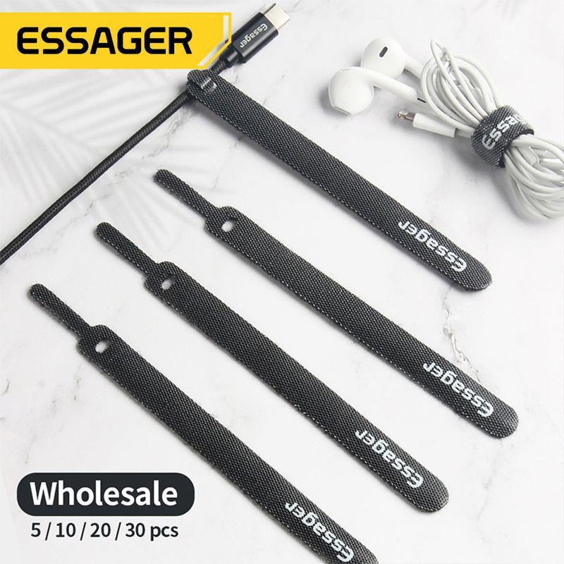 ESSAGER Self-Adhesive Velcro Cable Management Belt for Data and Power Cables Black single
ESSAGER Self-Adhesive Velcro Cable Management Belt for Data and Power Cables Black single