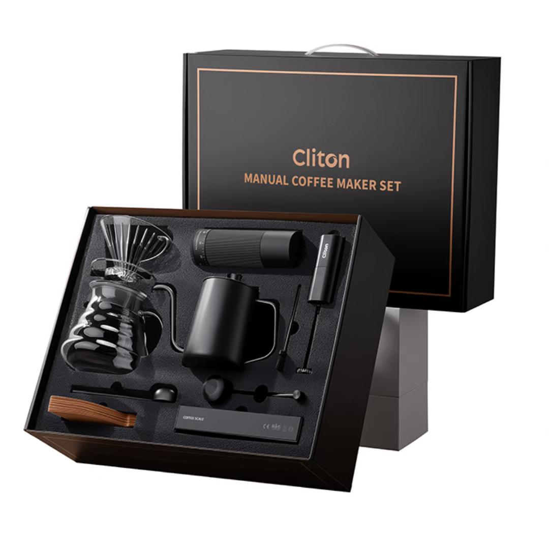 CLITON Hand-Crank Coffee Grinder Portable Manual Coffee Maker with Coffee Pot, Coffee Filter Cup And Filter Paper Set чорний
CLITON Hand-Crank Coffee Grinder Portable Manual Coffee Maker with Coffee Pot, Coffee Filter Cup And Filter Paper Set чорний