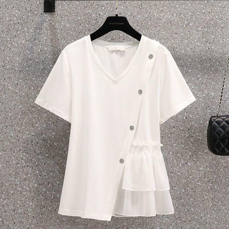 Летняя большая футболка с короткими рукавами, шифоновый топ в стиле пэчворк 3XL белый
Летняя большая футболка с короткими рукавами, шифоновый топ в стиле пэчворк 3XL белый