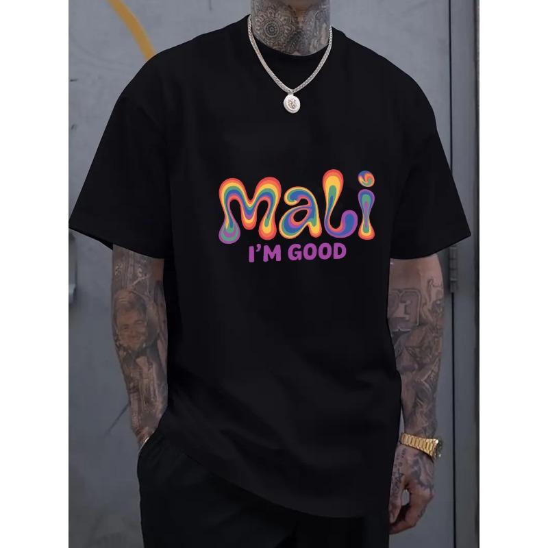 European Size Men s Crew Neck T-Shirt - Graphic Tee with Mali & I M GOOD Rainbow Lettering - Casual Streetwear Essential for Everyday Summer Outfits 4XL чорний
European Size Men s Crew Neck T-Shirt - Graphic Tee with Mali & I M GOOD Rainbow Lettering - Casual Streetwear Essential for Everyday Summer Outfits 4XL чорний