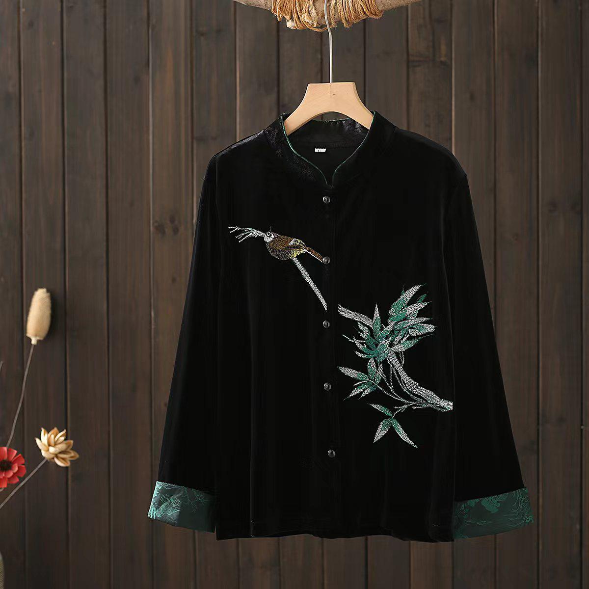 Grandma s Gold Velvet Chinese Style Plus Size Casual Top for Women XL (suitable for 90-105 jin) чорний
Grandma s Gold Velvet Chinese Style Plus Size Casual Top for Women XL (suitable for 90-105 jin) чорний