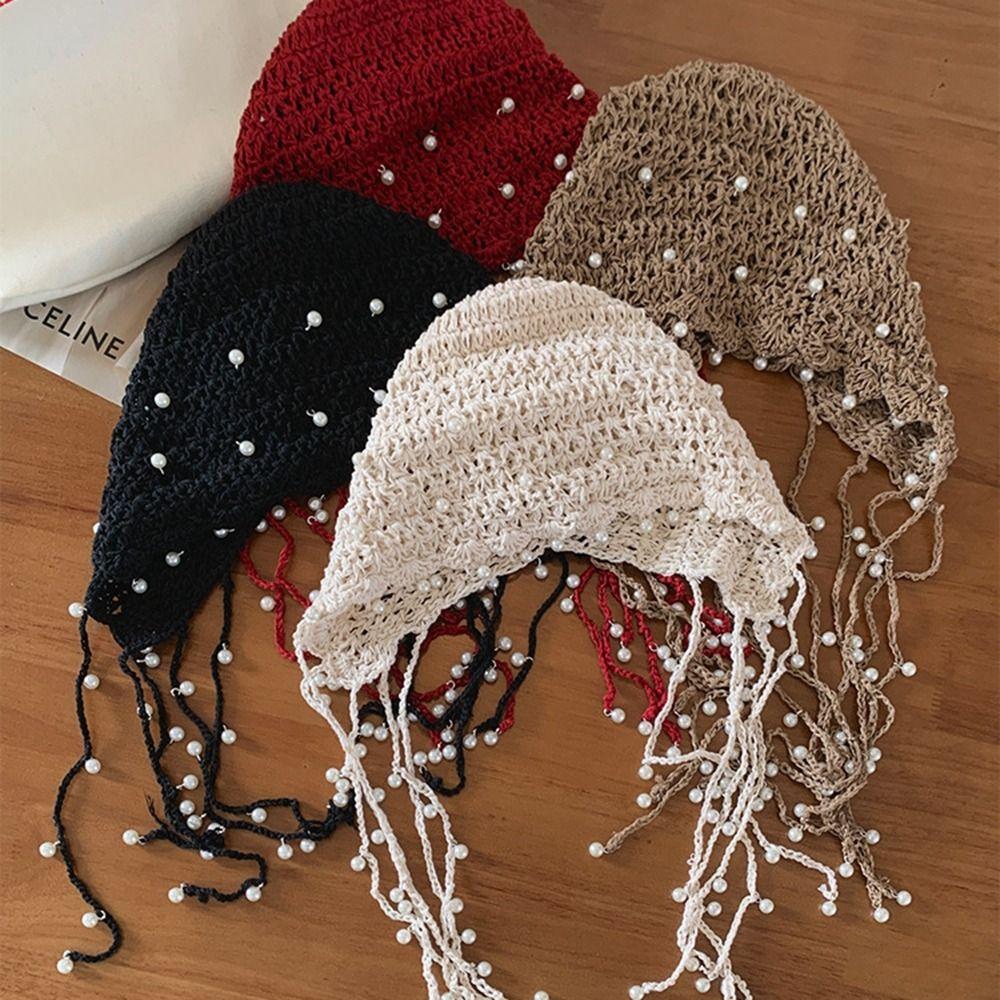 Hollow Out Hollow Pearl Tassels Knitted Hat Beanies Ethnic Style Hat Knit Cap Apparel Accessories
Hollow Out Hollow Pearl Tassels Knitted Hat Beanies Ethnic Style Hat Knit Cap Apparel Accessories