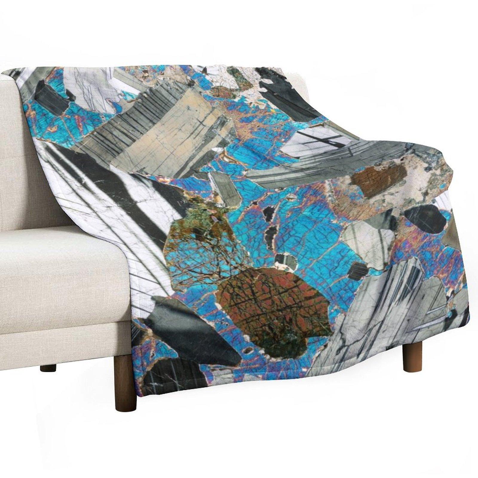 Gabbro from Huntly, Scotland rock thin section microscope photo - Scottish geology gift Throw Blanket Decoratives Blankets 30x40in
Gabbro from Huntly, Scotland rock thin section microscope photo - Scottish geology gift Throw Blanket Decoratives Blankets 30x40in