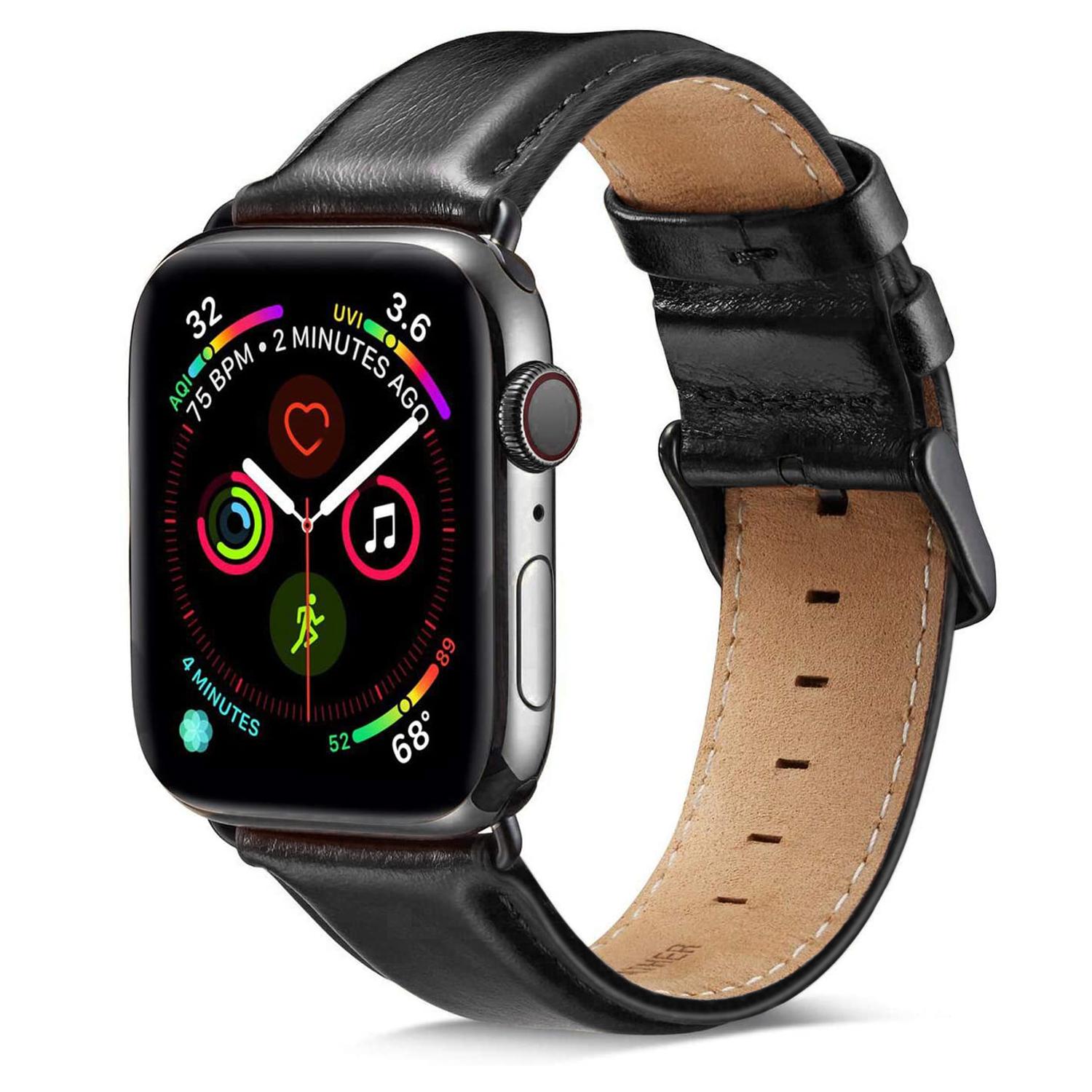 Genuine Leather Smart Watch Band for Apple Watch Series 10 46mm/Ultra 2 Ultra 49mm/9 8 7 45mm/SE (2023) SE (2022) SE 6 5 4 44mm/3 2 1 42mm Black
Genuine Leather Smart Watch Band for Apple Watch Series 10 46mm/Ultra 2 Ultra 49mm/9 8 7 45mm/SE (2023) SE (2022) SE 6 5 4 44mm/3 2 1 42mm Black