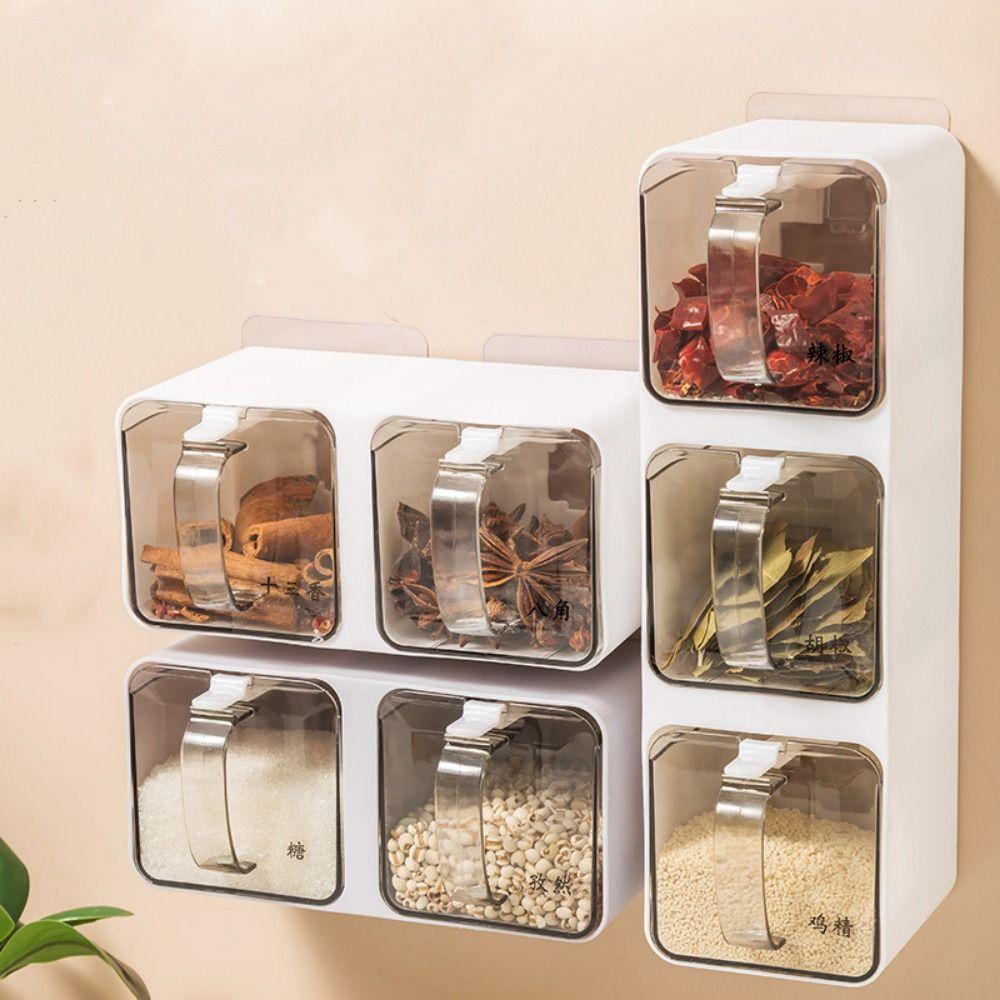 Wall-mounted Spice Seasoning Container No punching Spice Organizer Set Sugar Bowl for Household
Wall-mounted Spice Seasoning Container No punching Spice Organizer Set Sugar Bowl for Household