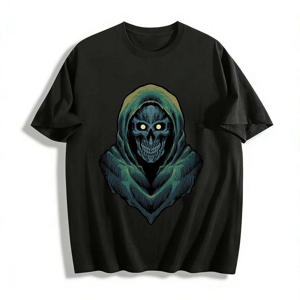 Dark Style Hooded Skull Print Trendy Casual Short Sleeve T-Shirt Pure cotton T-shirt XXS
Dark Style Hooded Skull Print Trendy Casual Short Sleeve T-Shirt Pure cotton T-shirt XXS