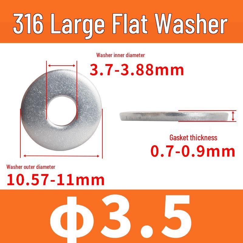 316 Stainless Steel Waterproof Rustproof Flat Washer, Whitewash DIN9021 Metal Round Shim
316 Stainless Steel Waterproof Rustproof Flat Washer, Whitewash DIN9021 Metal Round Shim