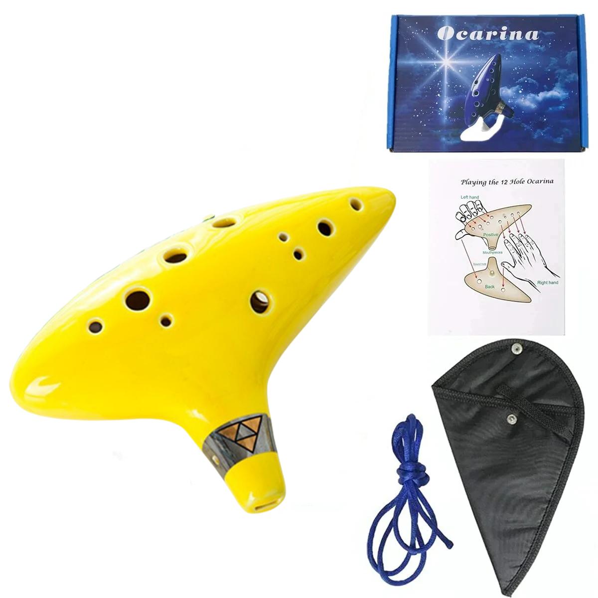 Miwayer Ocarina,12 Tones Alto C Ceramic Ocarina Musical Instrument with Song Book Neck String Neck Cord Carry Bag, Blue жовтий
Miwayer Ocarina,12 Tones Alto C Ceramic Ocarina Musical Instrument with Song Book Neck String Neck Cord Carry Bag, Blue жовтий