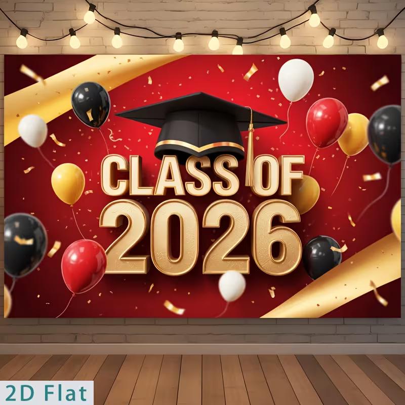 2D Class of 2026 Graduation Photography Backdrop Red Gold Balloon & Confetti Party Background 47.2x31.5inch/120*80cm
2D Class of 2026 Graduation Photography Backdrop Red Gold Balloon & Confetti Party Background 47.2x31.5inch/120*80cm