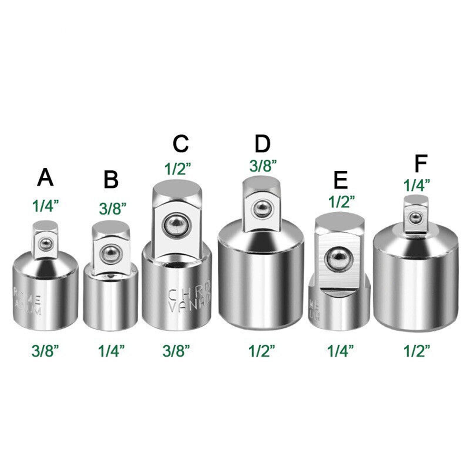 Набір редукторів-адаптерів для головок 6 штук 1/4 3/8 1/2 Set of 6 conversion heads#1
Набір редукторів-адаптерів для головок 6 штук 1/4 3/8 1/2 Set of 6 conversion heads#1