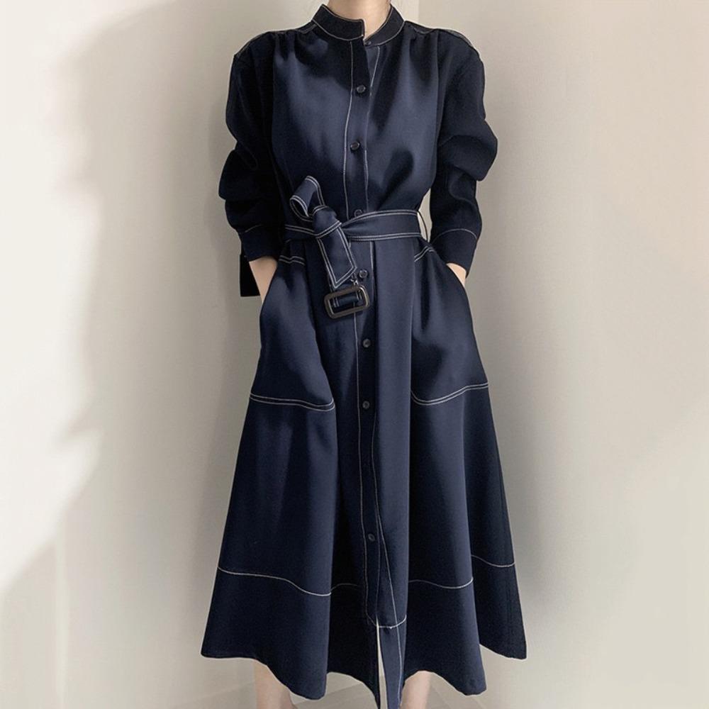 Single Breasted Women s Shirt Dresses Sashes New Stand Collar Casual Straight Dress Female S
Single Breasted Women s Shirt Dresses Sashes New Stand Collar Casual Straight Dress Female S