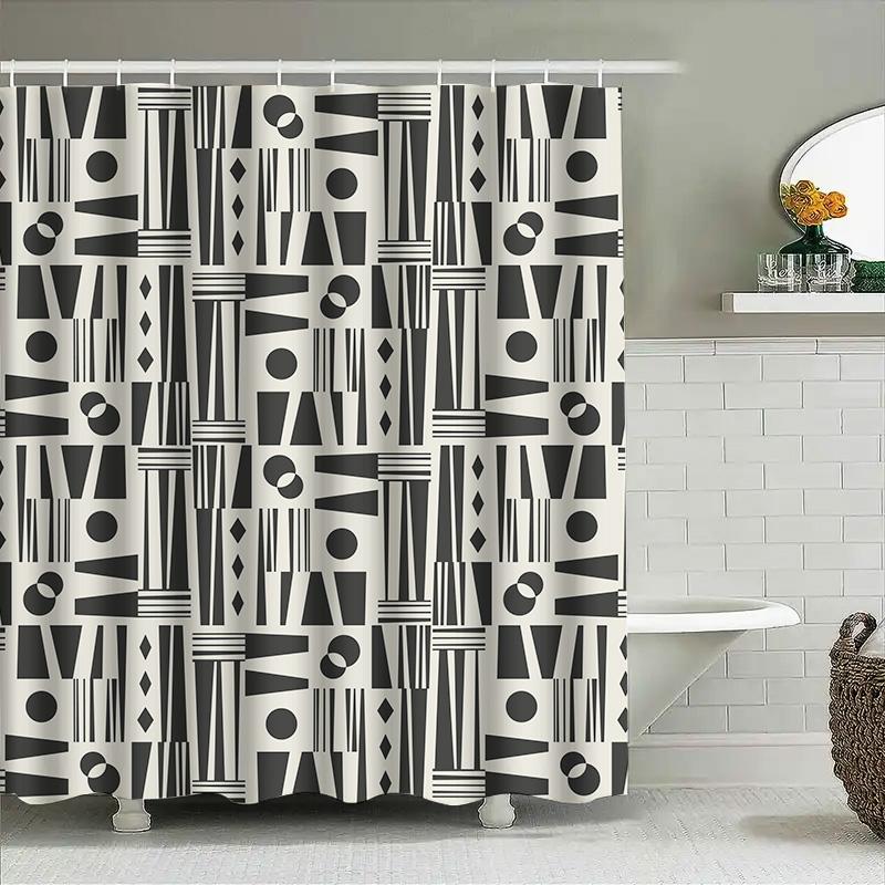 Modern geometric pattern shower curtain waterproof bathroom decor set accessories for home design 213x270cm Black White 90x180cm
Modern geometric pattern shower curtain waterproof bathroom decor set accessories for home design 213x270cm Black White 90x180cm
