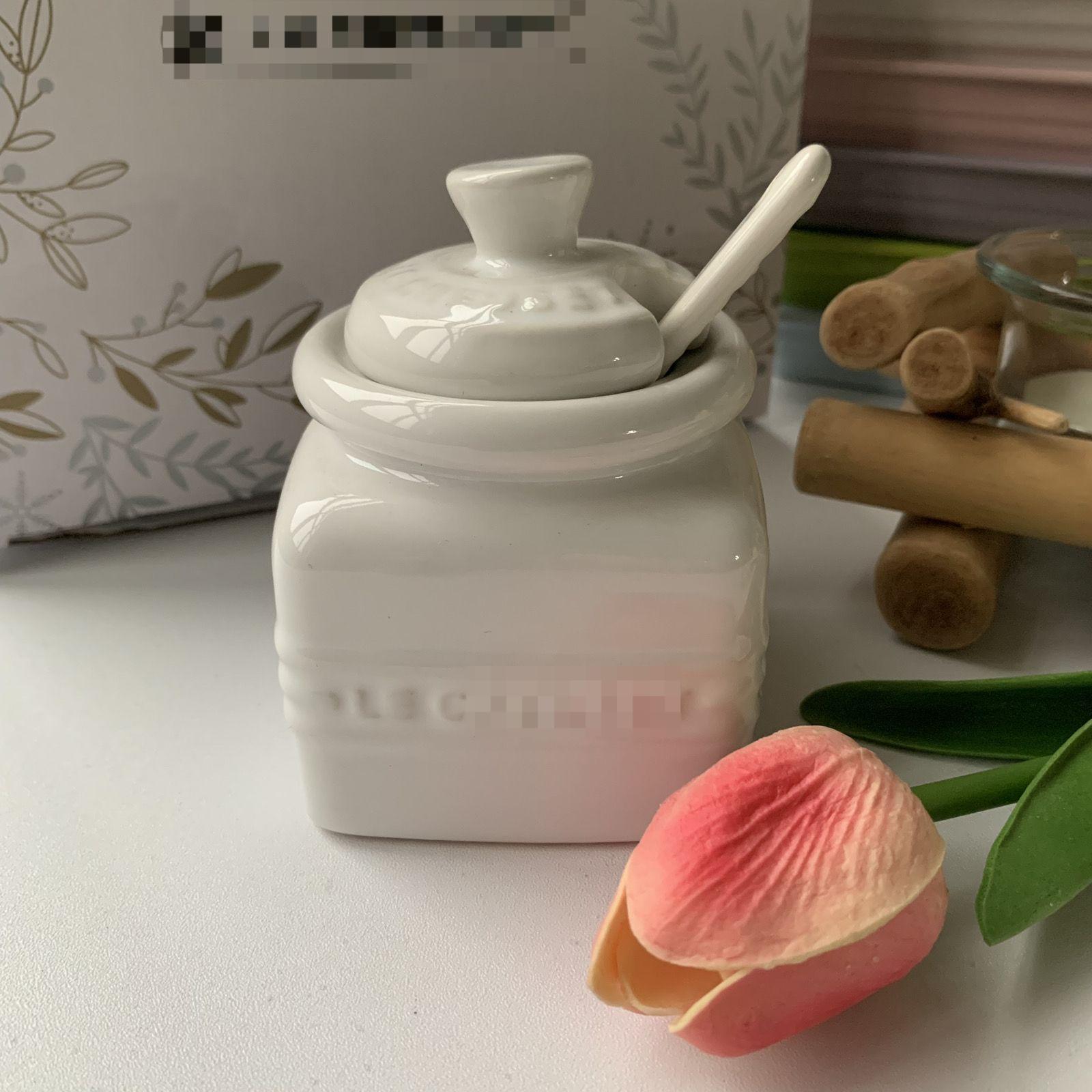 Французская кухня керамическая банка для приправ градиентного цвета бытовая коробка для приправ с ложкой соль масло бутылка баночка набор