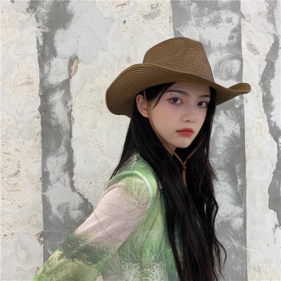 Western cowboy straw hat for women, large brim outdoor sun hat, hiking knight hat, men s travel sun protection hat, trendy M(56-58cm) коричневый
Western cowboy straw hat for women, large brim outdoor sun hat, hiking knight hat, men s travel sun protection hat, trendy M(56-58cm) коричневый