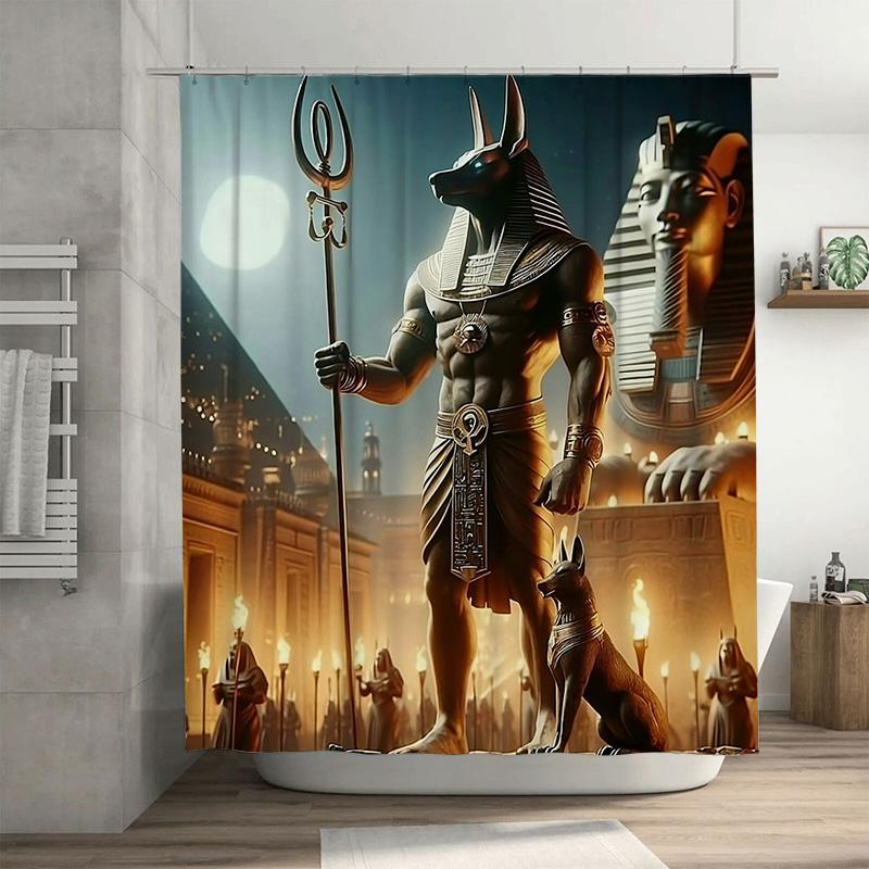 Ancient Egypt Shower Curtain: Anubis Statue Print Waterproof Bath Rug Decorations For Bathroom Accessories Home Supplies W60H190(CM)-1 Pcs
Ancient Egypt Shower Curtain: Anubis Statue Print Waterproof Bath Rug Decorations For Bathroom Accessories Home Supplies W60H190(CM)-1 Pcs