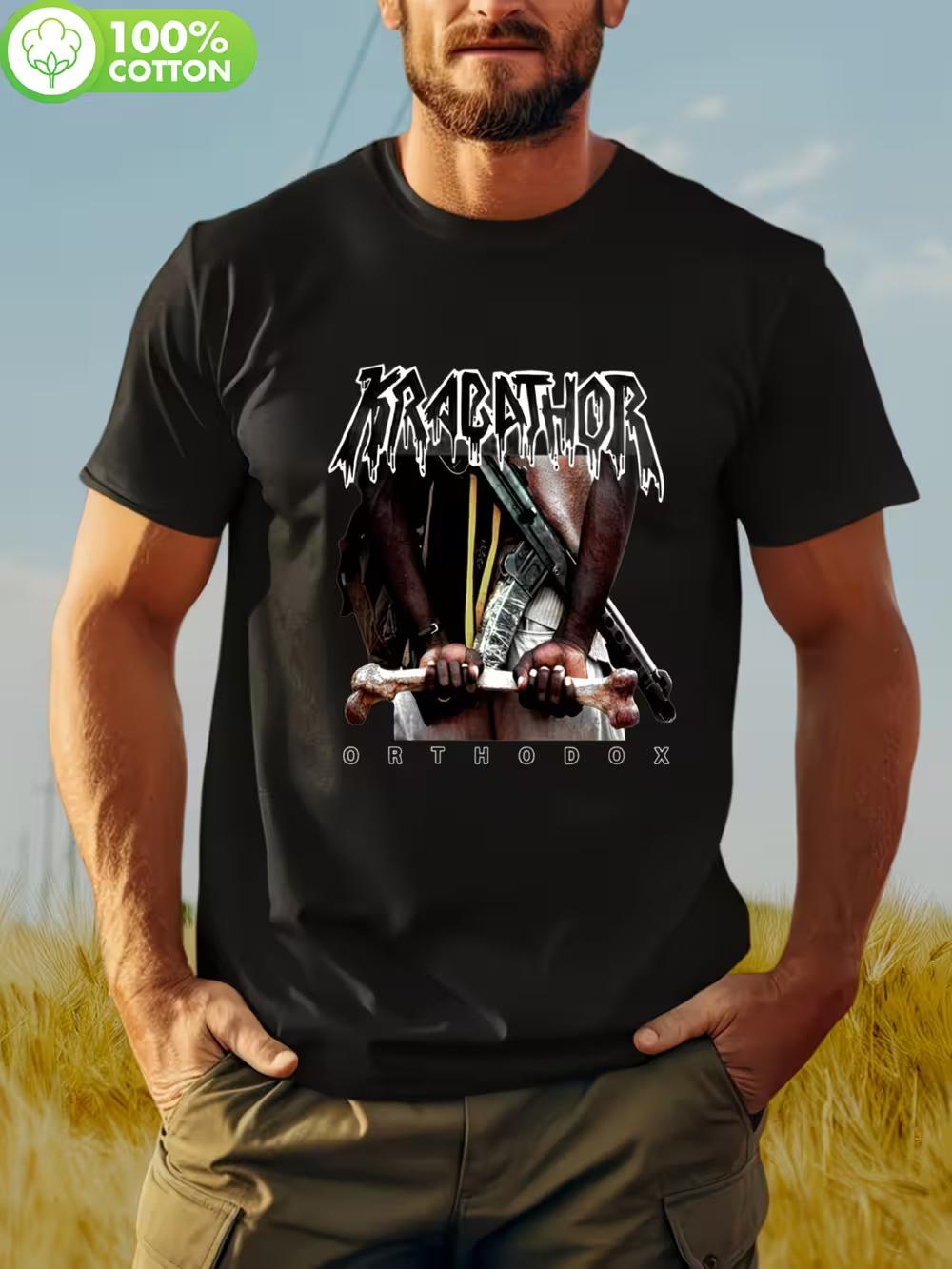Krabathor Orthodox Men S Heavy Metal Graphic T-Shirt - Viking Warrior & Krabathor Logo Print M
Krabathor Orthodox Men S Heavy Metal Graphic T-Shirt - Viking Warrior & Krabathor Logo Print M