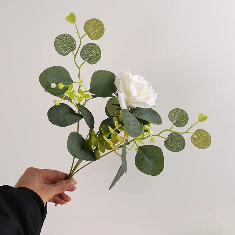 Simulation Flowers Silk White Roses Plant Holiday Party Decorative Fake Flower Artificial Rose Eucalyptus Leaves Room Decoration
Simulation Flowers Silk White Roses Plant Holiday Party Decorative Fake Flower Artificial Rose Eucalyptus Leaves Room Decoration