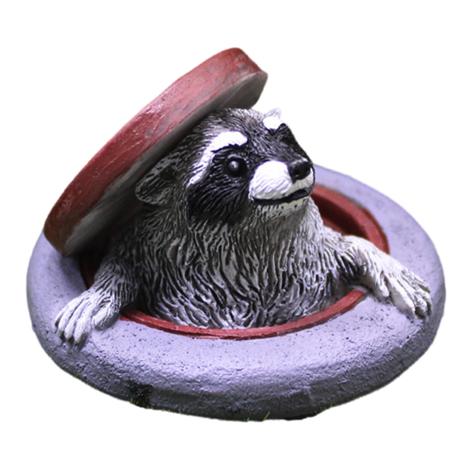 Realistic Manhole Cover Raccoons Statue Resins Animal Miniature Figurine Decoration Ornament for Indoor or Outdoor Space
Realistic Manhole Cover Raccoons Statue Resins Animal Miniature Figurine Decoration Ornament for Indoor or Outdoor Space