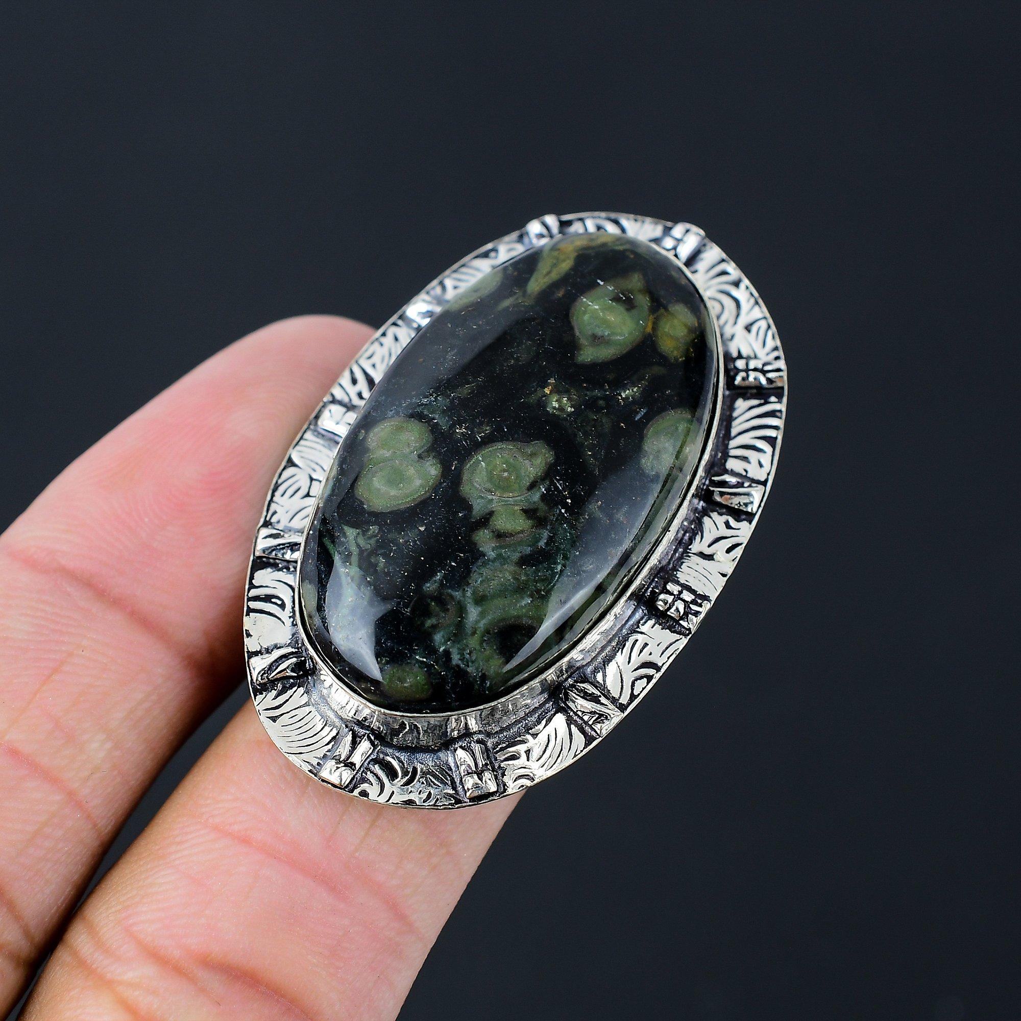 Kambaba Jasper Stone Boho Statement Birthday Ring Jewelry Size 9 Sterling Silver 9
Kambaba Jasper Stone Boho Statement Birthday Ring Jewelry Size 9 Sterling Silver 9