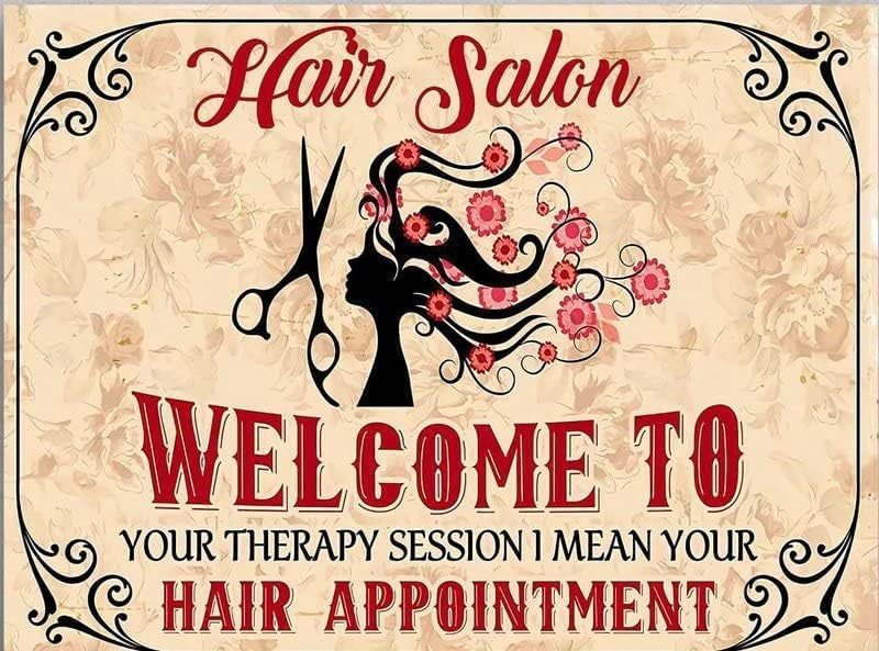 Retro Metal Poster Hair Salon Welcome To Your Therapy Session I Mean Your Hair Appointment Metal Tin Signs Vintage Plaque Wal 20x30cm(7.8x11.8inch)
Retro Metal Poster Hair Salon Welcome To Your Therapy Session I Mean Your Hair Appointment Metal Tin Signs Vintage Plaque Wal 20x30cm(7.8x11.8inch)