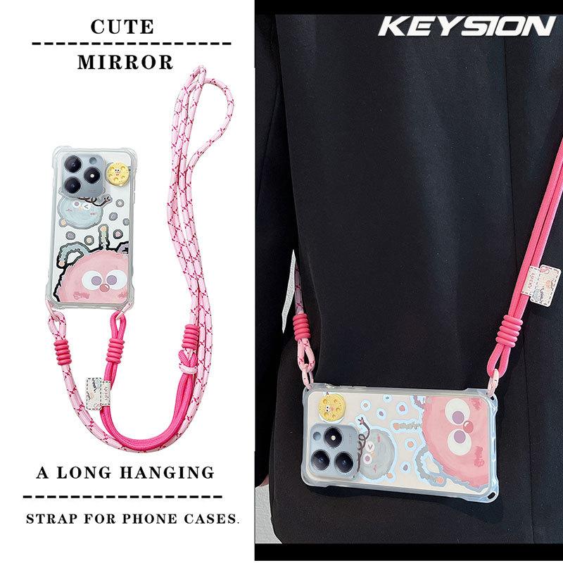 KEYSION Crossbody Strap Phone Case for Realme C63 C61 Cute Cartoon Long Lanyard Mirror Shockproof Cover for Realme Note 60 60X for Realme Note 60X
KEYSION Crossbody Strap Phone Case for Realme C63 C61 Cute Cartoon Long Lanyard Mirror Shockproof Cover for Realme Note 60 60X for Realme Note 60X