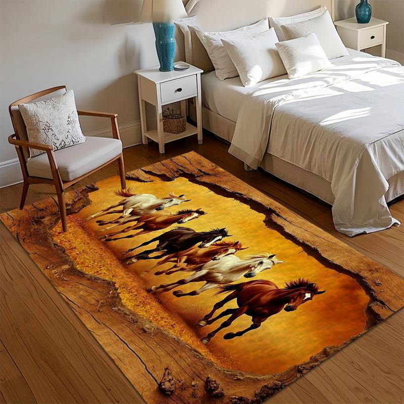 Running Herd of Horses Vintage Western Area Rug Non Slip Soft Floor Carpet for Living Room Bedroom Entryway Western Decor 40X60cm
Running Herd of Horses Vintage Western Area Rug Non Slip Soft Floor Carpet for Living Room Bedroom Entryway Western Decor 40X60cm
