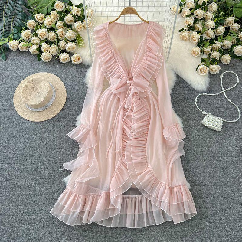 French Horn Long Sleeves Sun Protection Dress Seaside Cardigan Pink S
French Horn Long Sleeves Sun Protection Dress Seaside Cardigan Pink S