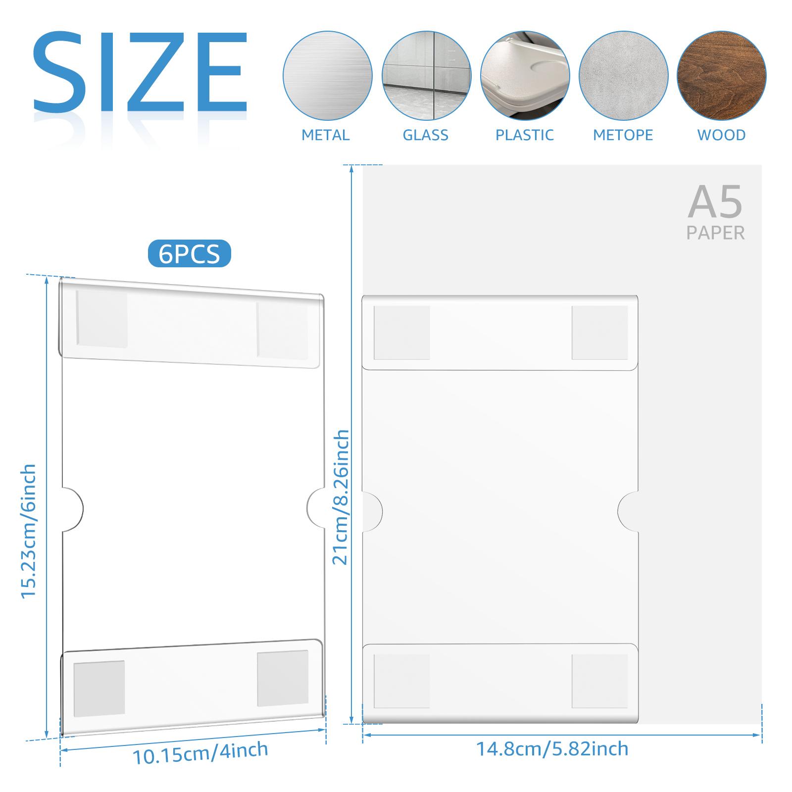 6Pcs Acrylic Picture Frames 4 x 6 inch Clear Photo Frame Self-Adhesive Frameless Picture Frames for Wood Glass Wall Exhibitions
6Pcs Acrylic Picture Frames 4 x 6 inch Clear Photo Frame Self-Adhesive Frameless Picture Frames for Wood Glass Wall Exhibitions