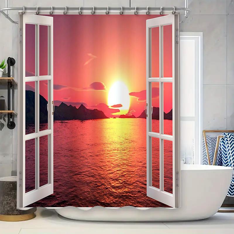 Stunning Open Window Sunset Ocean View Curtain Golden Sun Bath Decor Relaxation For Stylish Home Upgrade Waterproof Durable W60H190(CM)-1 Pcs
Stunning Open Window Sunset Ocean View Curtain Golden Sun Bath Decor Relaxation For Stylish Home Upgrade Waterproof Durable W60H190(CM)-1 Pcs